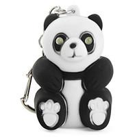 Panda Keychain with LED Flashlight and Sound Effects (Black)