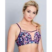 panache wired coral print sports bra