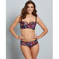 panache floris black floral balcony bra