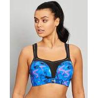 panache wired blue print sports bra