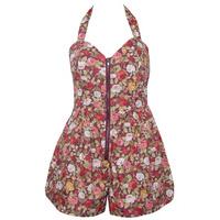 Paprika Zip Front Playsuit