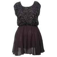 paprika sequin skater dress