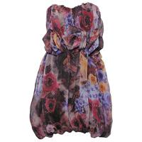 Paprika Floral Print Corsage Prom Dress