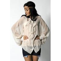 paprika frill tie blouse