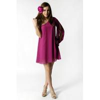 paprika elasticated sleeve dress