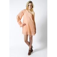 paprika elasticated sleeve dress