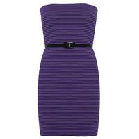 Paprika Ribbed Belted Bandeau Dress