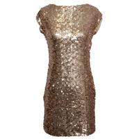 paprika sequin tie back dress