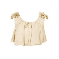 Paprika Petal Shoulder Chiffon Crop