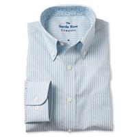 Pale Blue White Stripe Buttondown Collar Shirt S Standard & Shortened - Savile Row