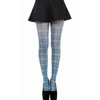 Pamela Mann Black Watch Blue Tartan Printed Tights