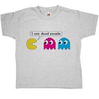 Pac Man I See Dead People Kids T Shirt