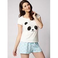 Panda tee and shorts pyjama set