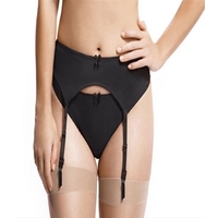 panache superbra evie black suspender belt