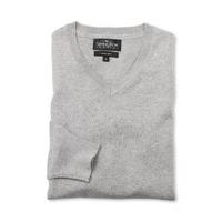 Pale Grey V-Neck Semi-Fitted Jumper S - Savile Row