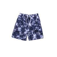 palm print swim shorts navy