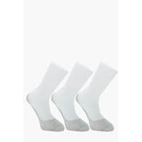 Pack Invisble Grey Socks With Grips - grey marl