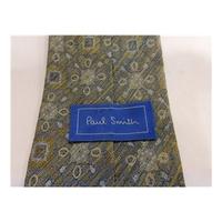 Paul Smith Silk Tie Muted Gold & Blue Design