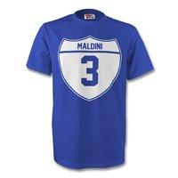 paolo maldini italy crest tee blue