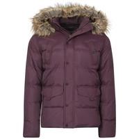 Padded detachable hooded coat in Aubergine - Dissident