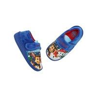Paw Patrol boys durable sole hoop and loop strap Chase and Marshall character slipper shoes - Blue