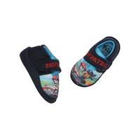 Paw patrol character print boys marshall and chase slogan print slippers shoes - Navy