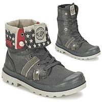 palladium baggy wax kids boyss childrens mid boots in grey