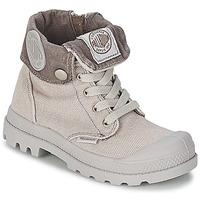 palladium baggy zipper girlss childrens mid boots in grey