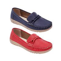 Paros Ladies? Loafers (1 + 1 FREE), Red and Navy, Size 3, Faux leather