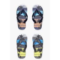 Palm Print Two Pack Flip Flop - multi