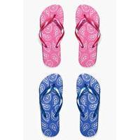 Paisley Print Two Pack Flip Flop - multi