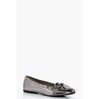 Patent Slipper Ballet - pewter