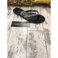 paloma black crystal and pearl sandal