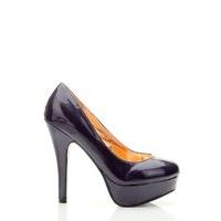 Patent PVC Platform Heel Court Shoes