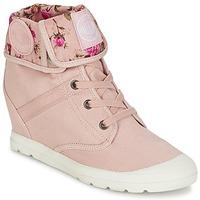 palladium pallaroute womens shoes high top trainers in pink