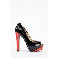 Patent PVC Open Toe Platform Shoes