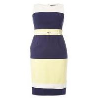 Paper Dolls Panel Bodycon Dress With Belt, Bright Multi