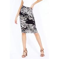 palm floral midi skirt