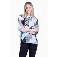 PATCHWORK FLORAL BATWING SHIRT