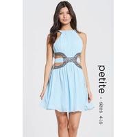 Pale Blue Cut Out Prom Dress