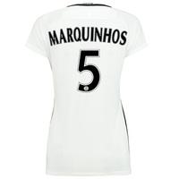 Paris Saint-Germain Third Shirt 2016-17 - Womens with Marquinhos 5 pri, White