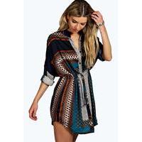 paisley shirt dress teal