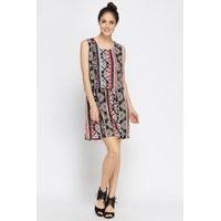 Paisley Mixed Print Overlay Dress