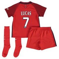 Paris Saint-Germain Away Kit 2016-17 - Little Kids with Lucas 7 printi, Red