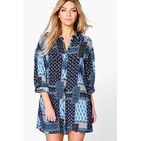 Paisley Shirt Dress - multi