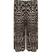 Patty Crepe Snake Print Culottes - Black