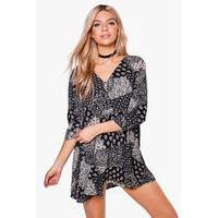 Paisley Swing Dress - black