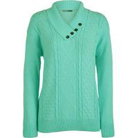 paige button v neck knitted jumper light turquoise