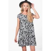 paisley swing dress black