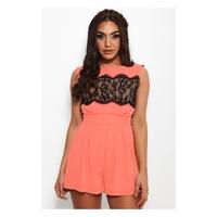 Pagan Coral Lace Playsuit